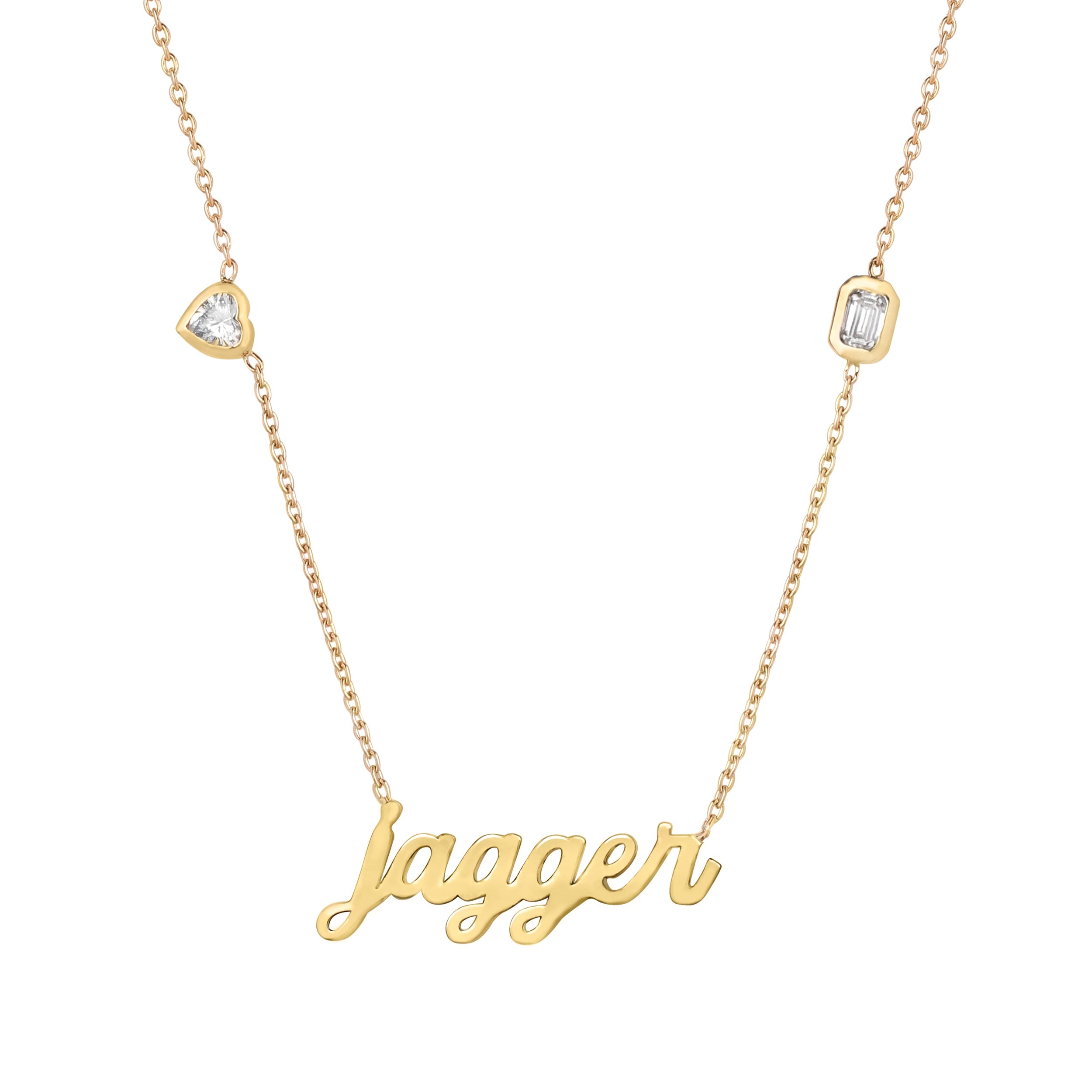 Small Name Necklace with Diamond Accent Stones
