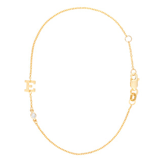 Gold Rush- Diamond Single Initial with Diamond Accent in Chain- Lola James Jewelry