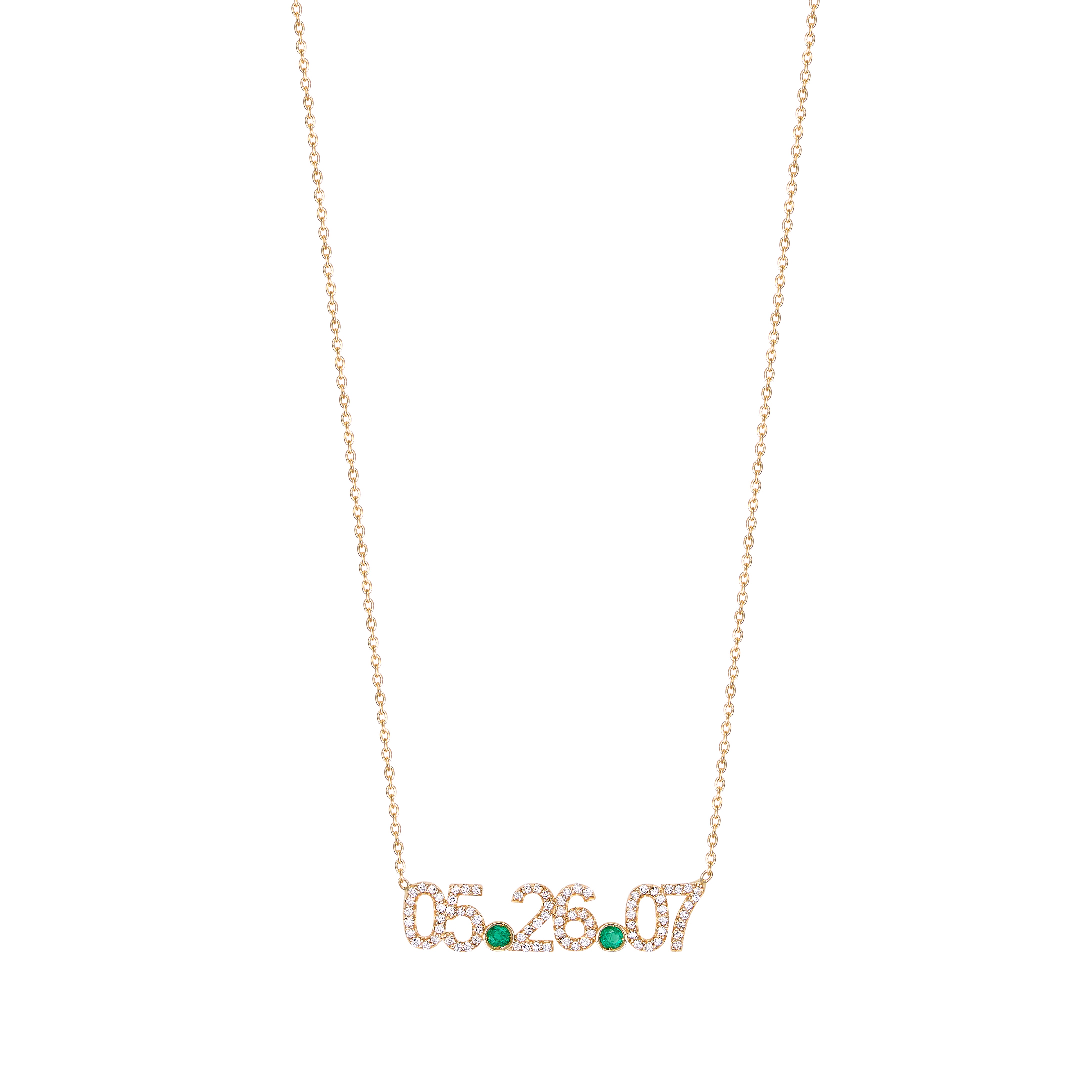 Diamond Date with Stones Necklace – Lola James Jewelry