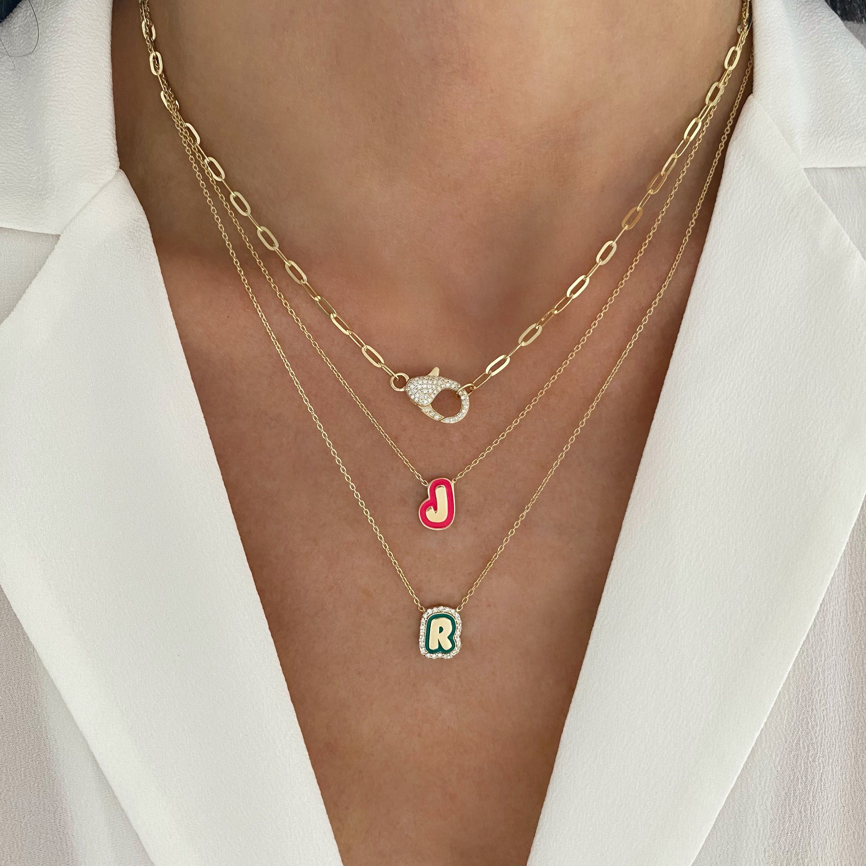 Bubble letter diamond pendant Outlet