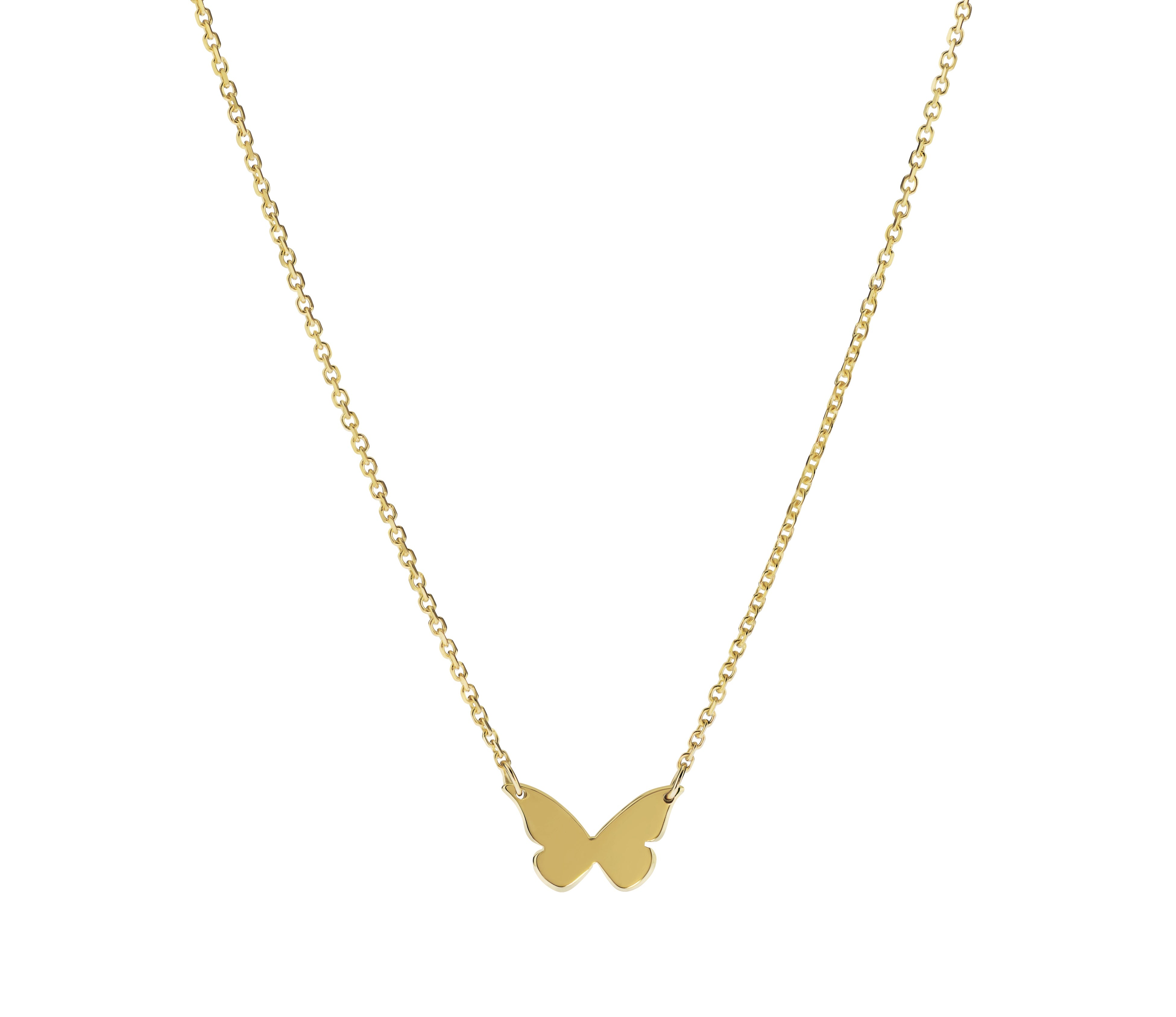 Flutter- 14K Gold Butterfly Necklace- Lola James Jewelry 