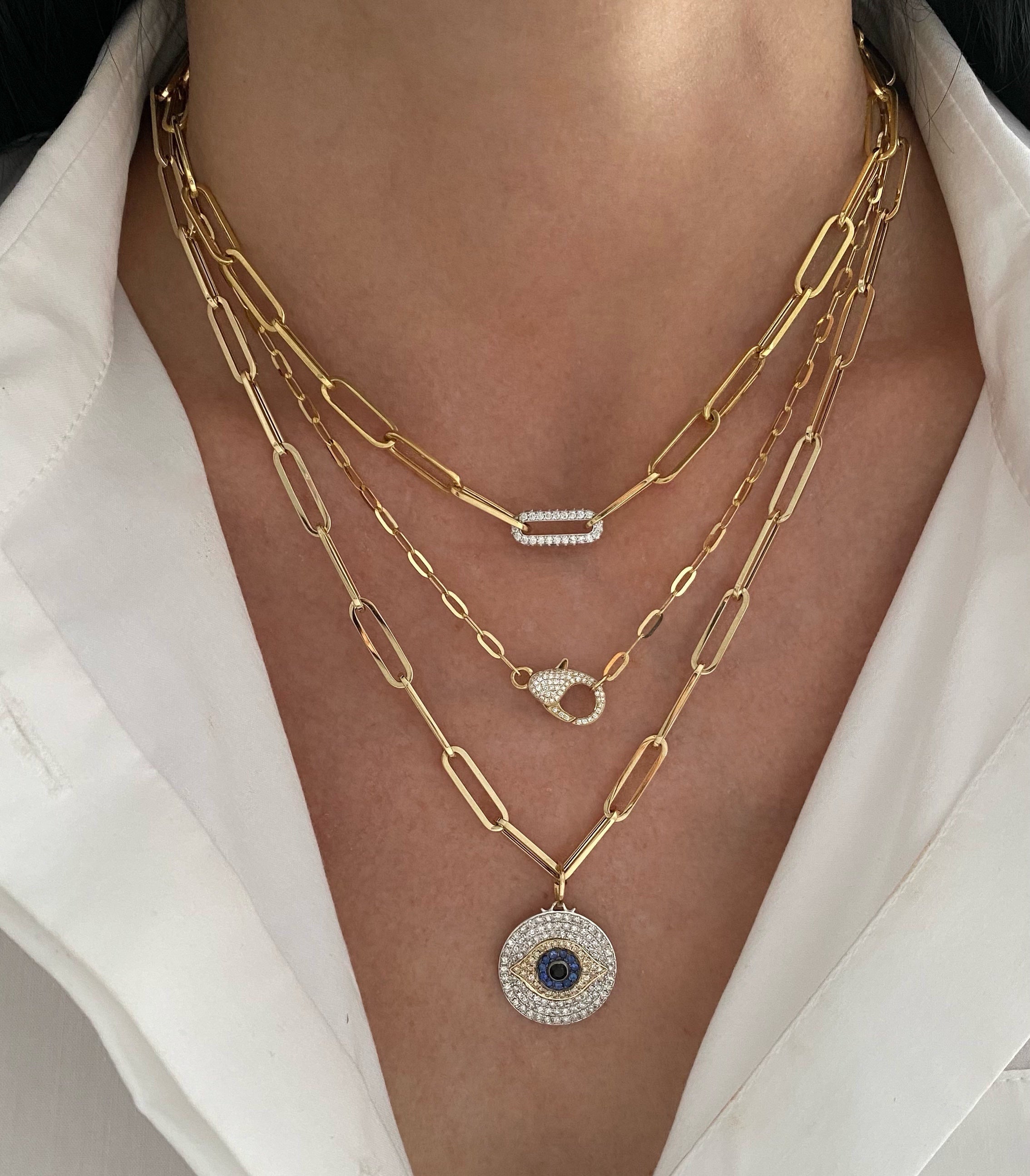 Diamond paper clip necklace Clearance