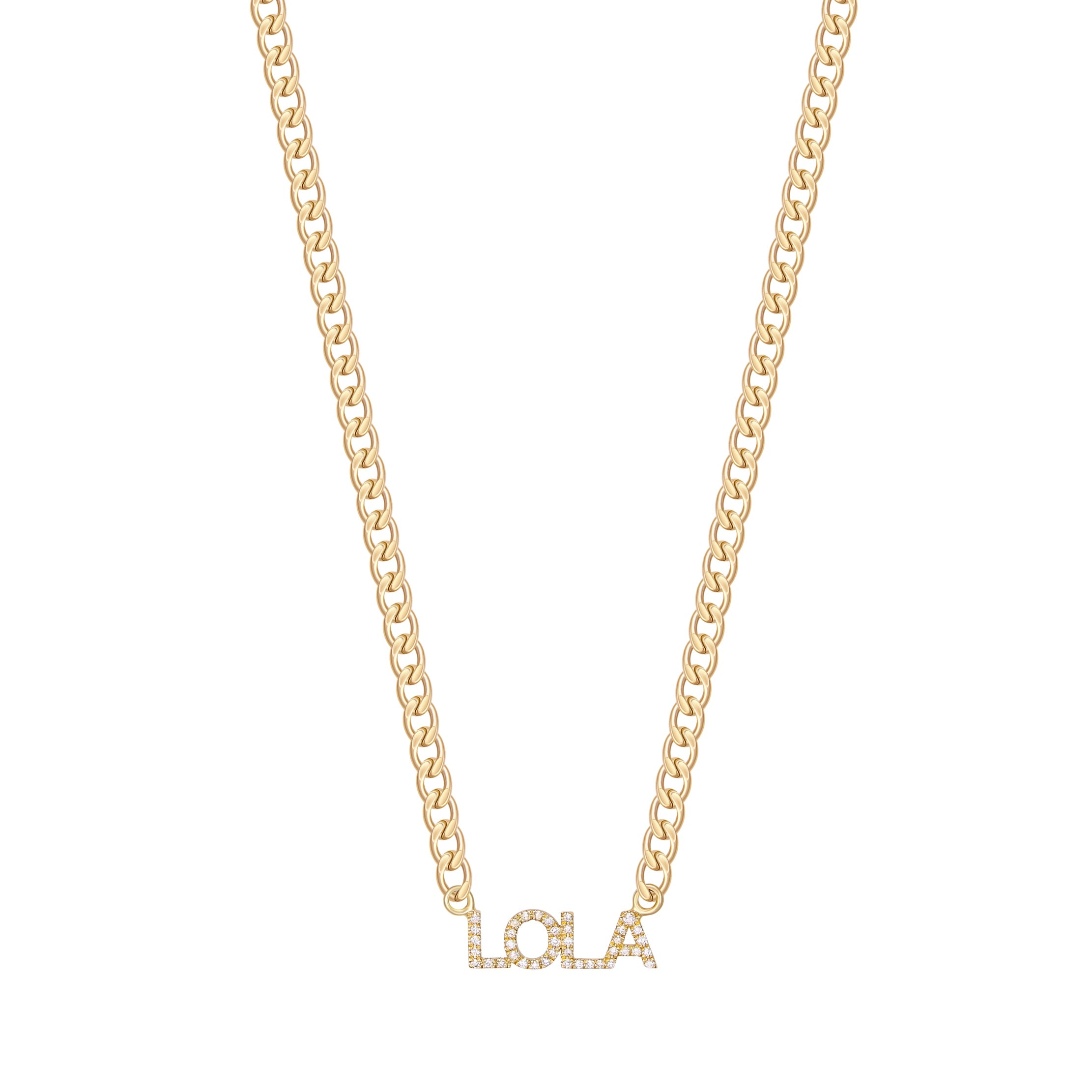 Small Cuban Link All Diamond Name Necklace