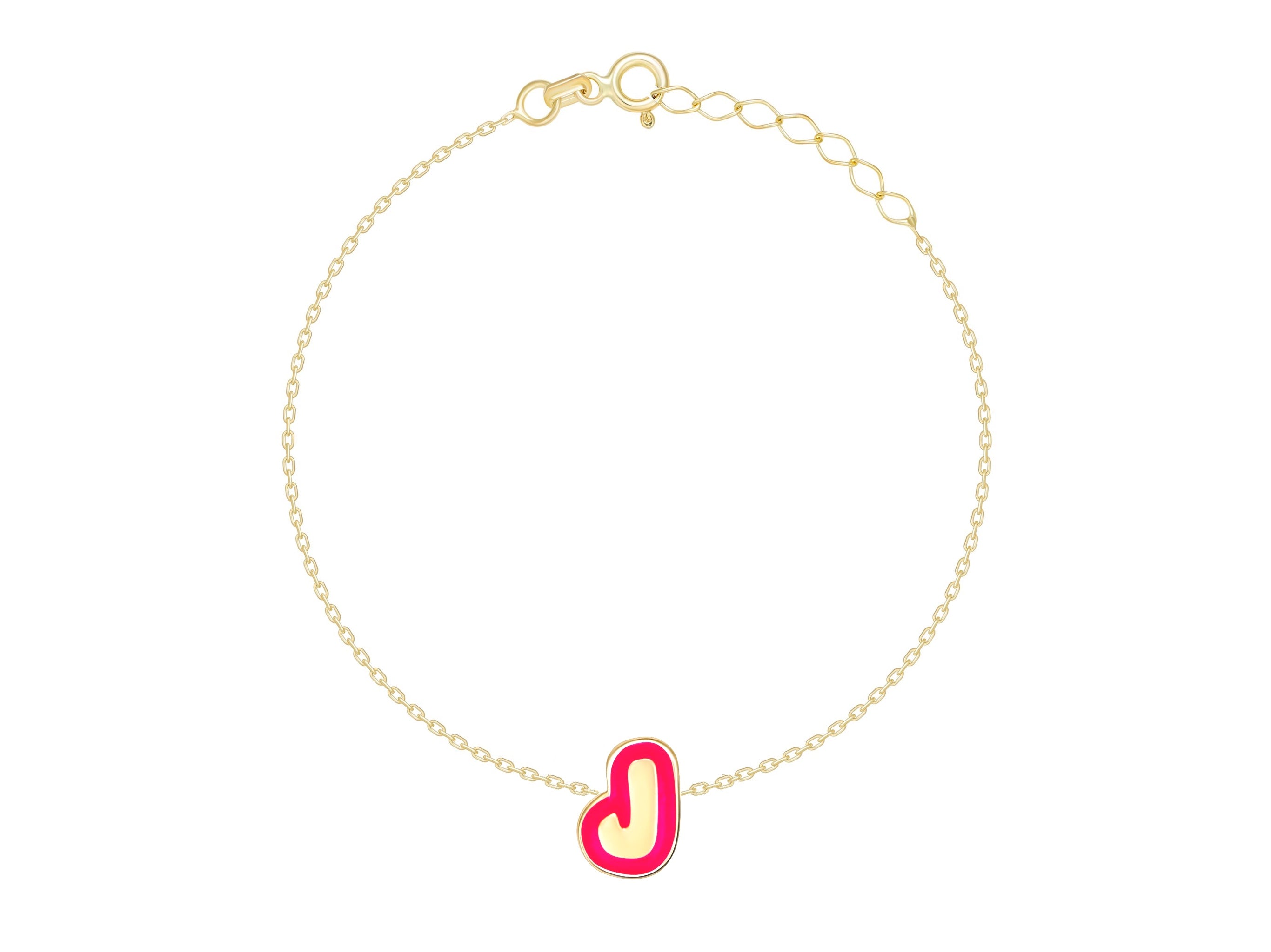 Single Enamel Bubble Letter Bracelet – Lola James Jewelry