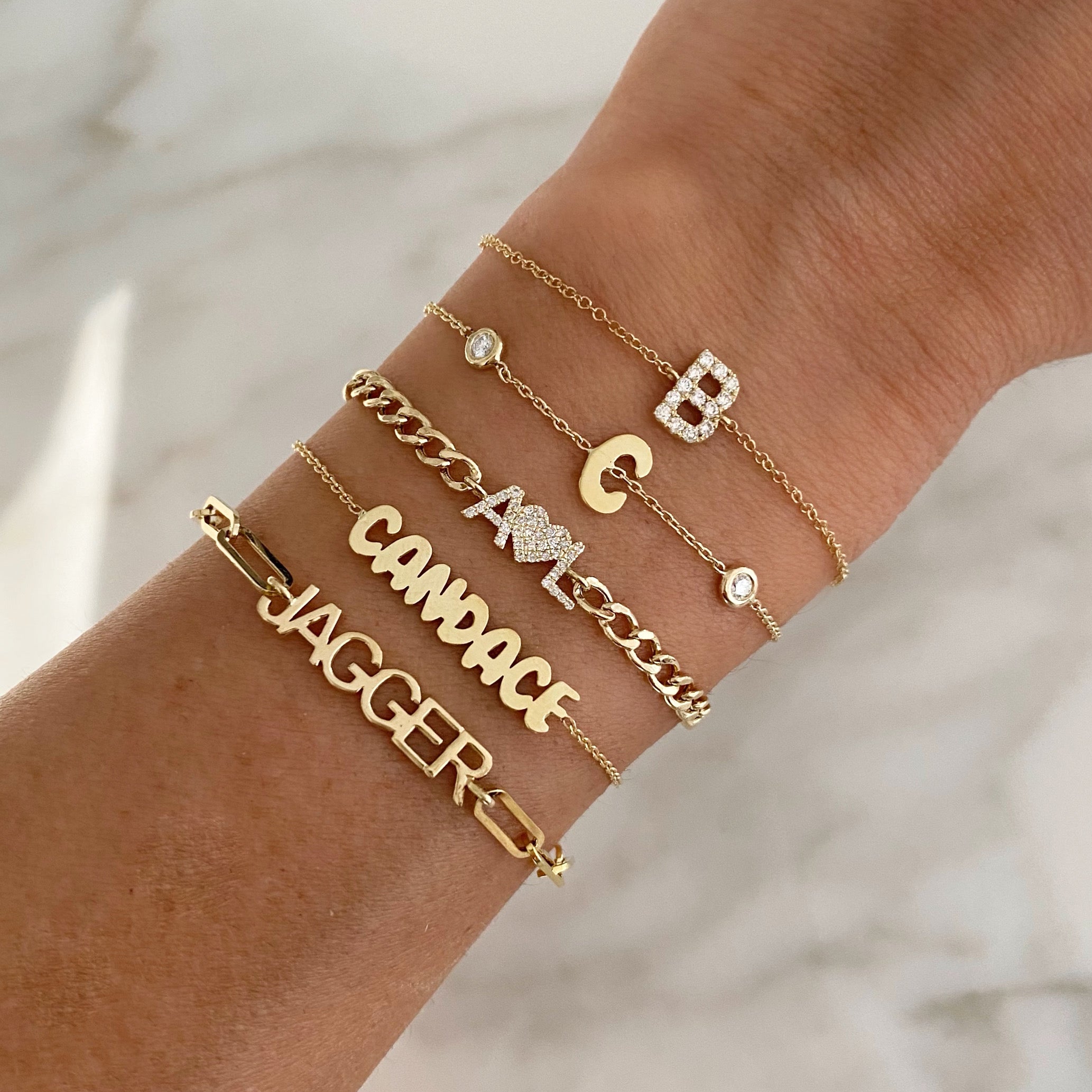 Paper Clip Gold Name Bracelet – Lola James Jewelry