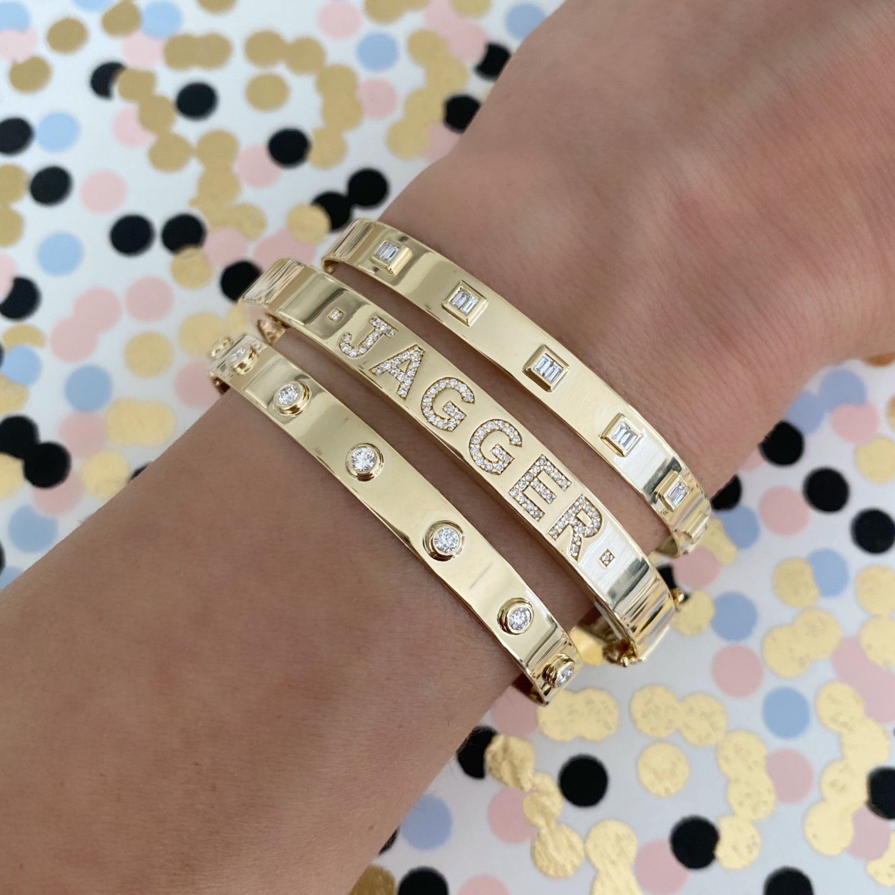 Diamond Personalized Bangle – Lola James Jewelry