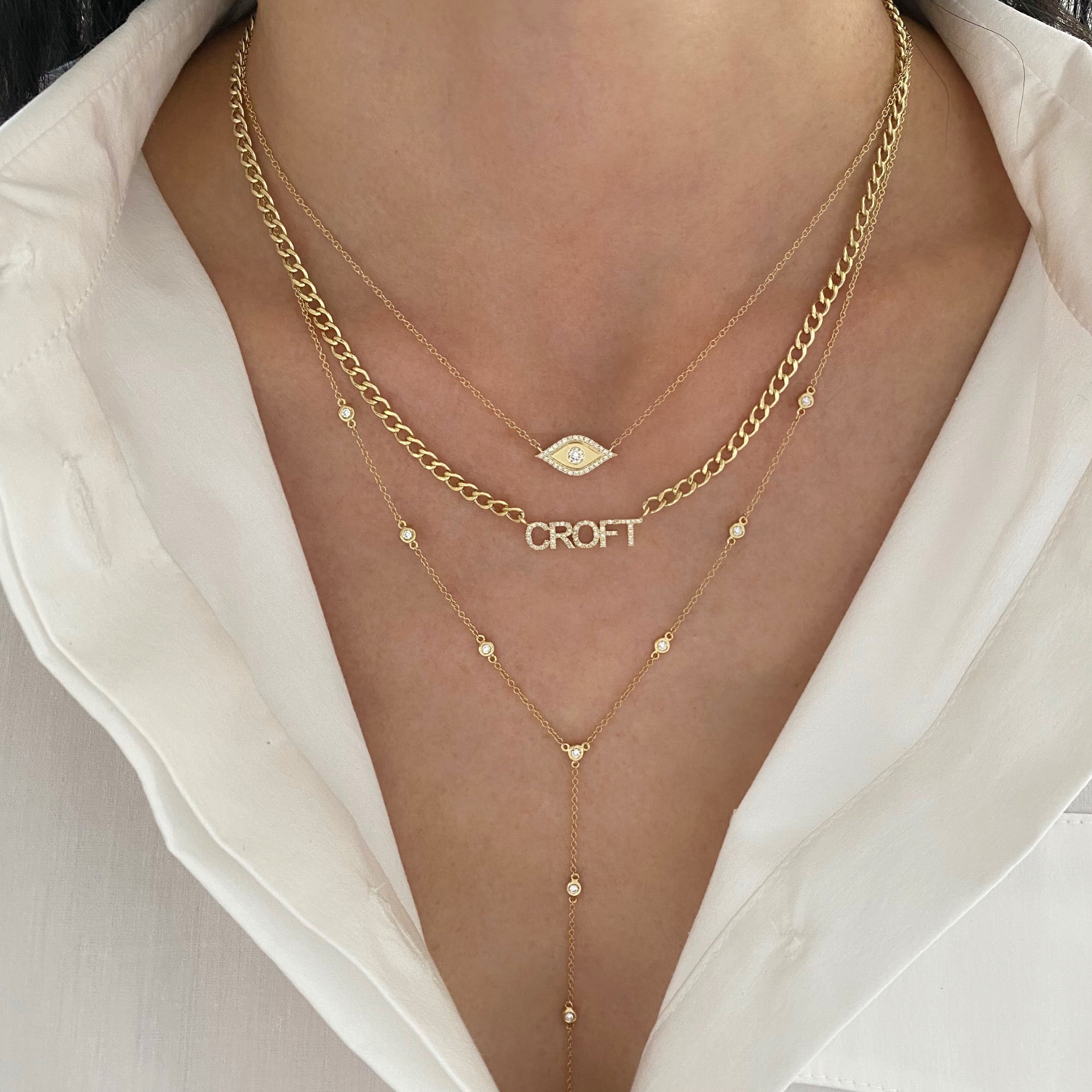 Small Cuban Link All Diamond Name Necklace – Lola James Jewelry