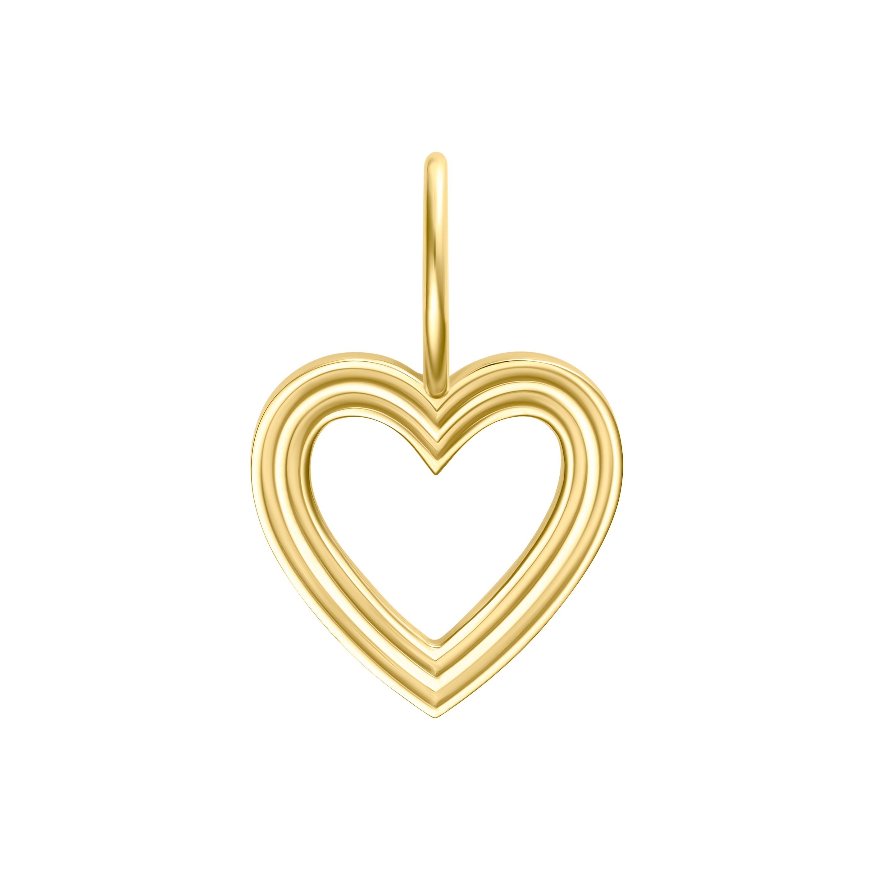 Retro Fluted Heart Charm - Limited Edition