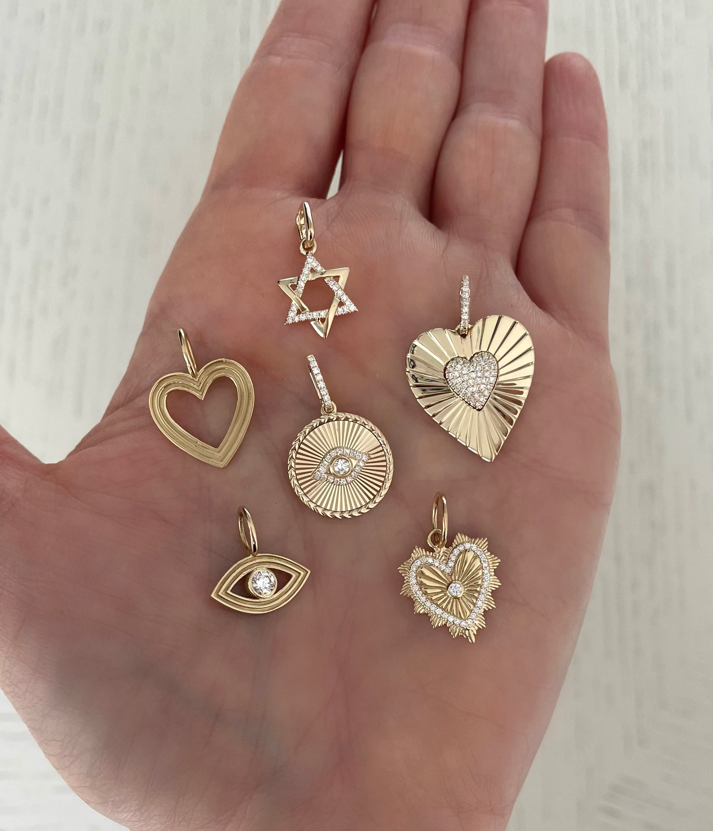 Gold and Diamond Jewish Star Charm