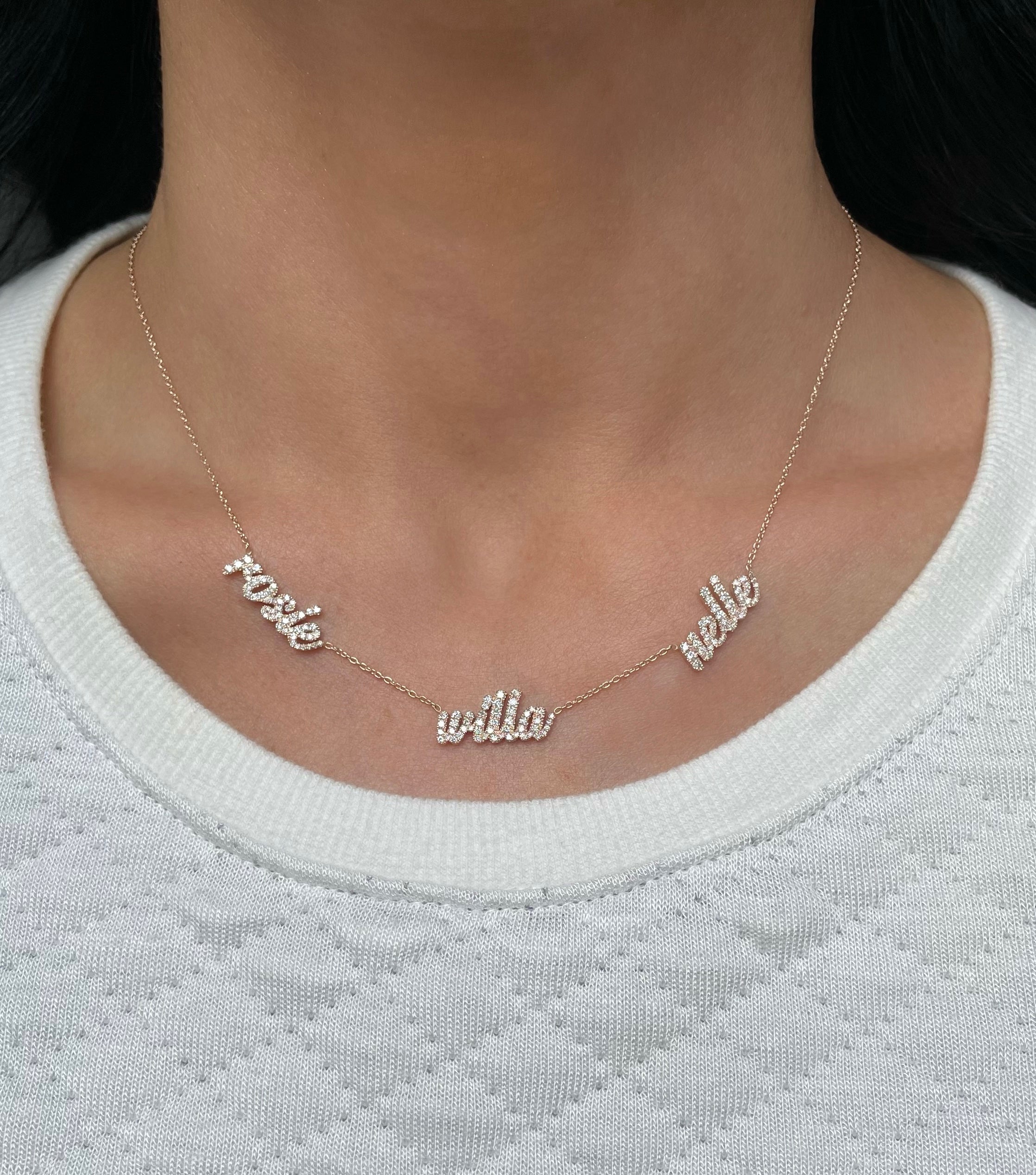 Diamond Script Multi Name Necklace – Lola James Jewelry