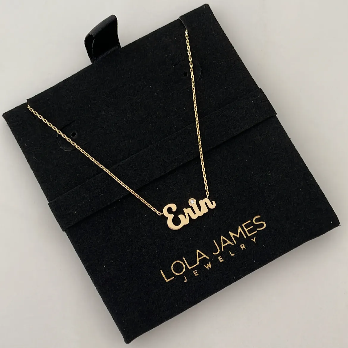 Large Script Name Necklace With Diamond Accent