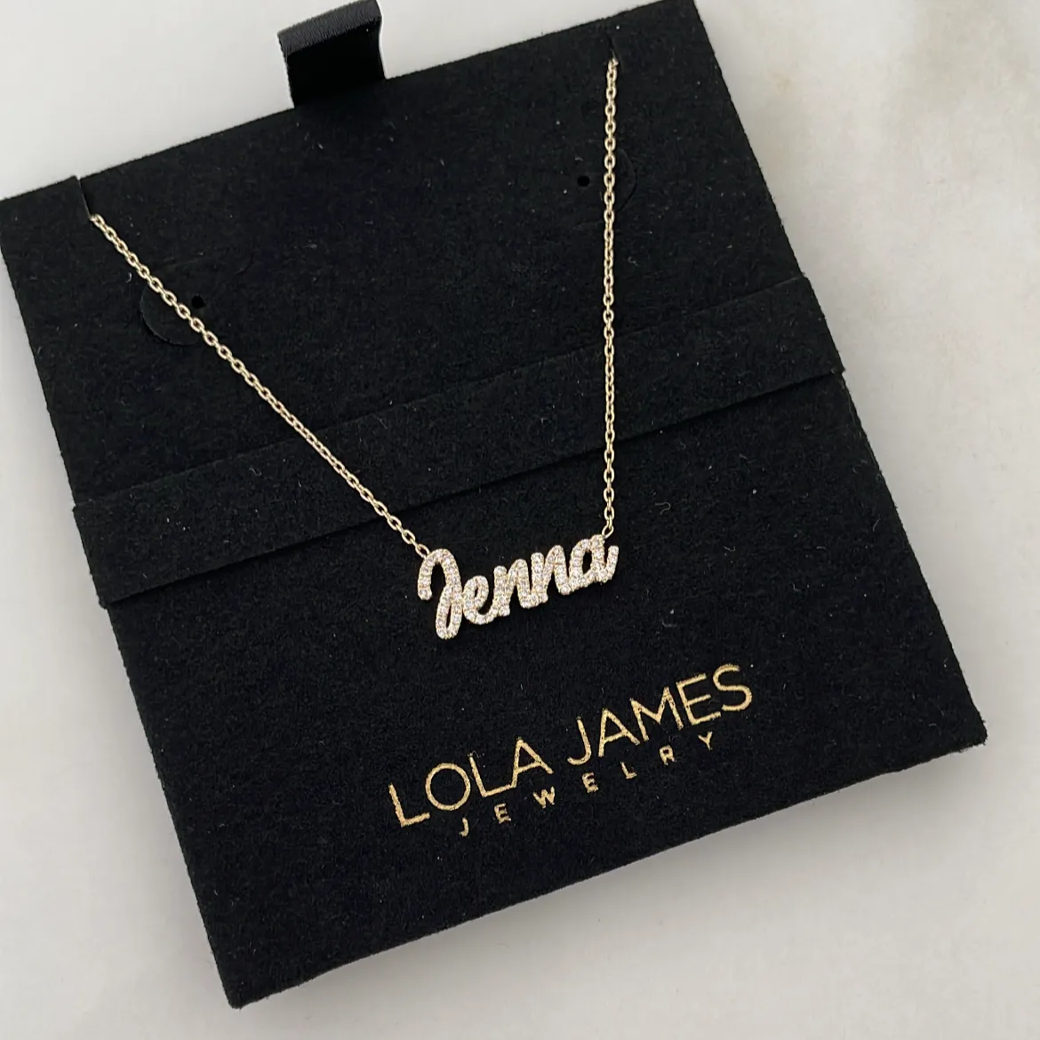 Small Diamond Script Name Necklace - Font #1