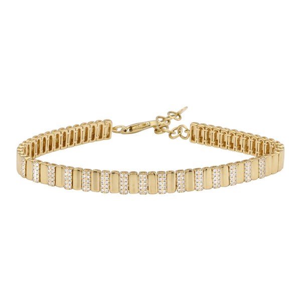 Gold and Diamond Striped Bracelet – Lola James Jewelry