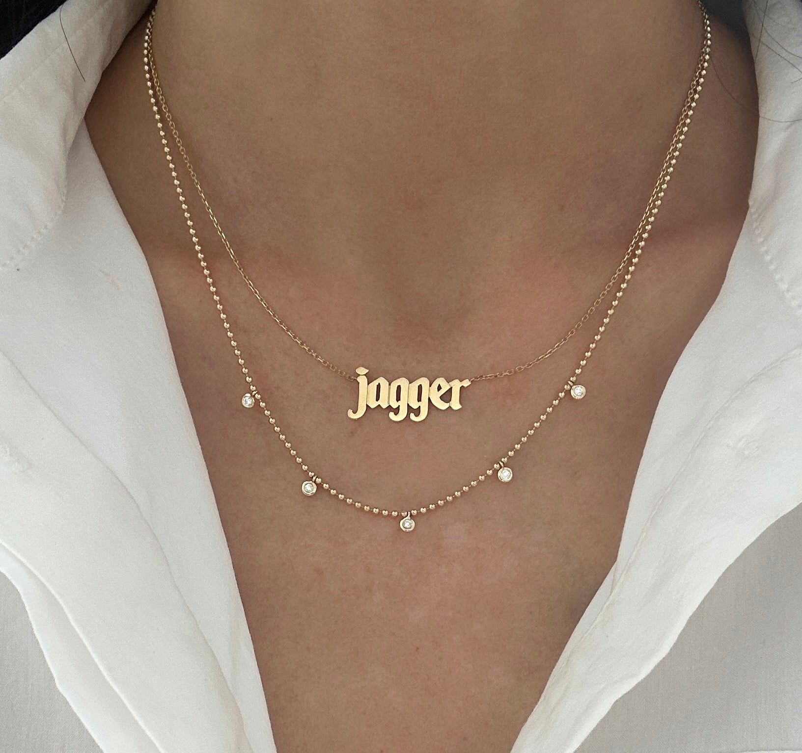 Modern Gothic Name Necklace