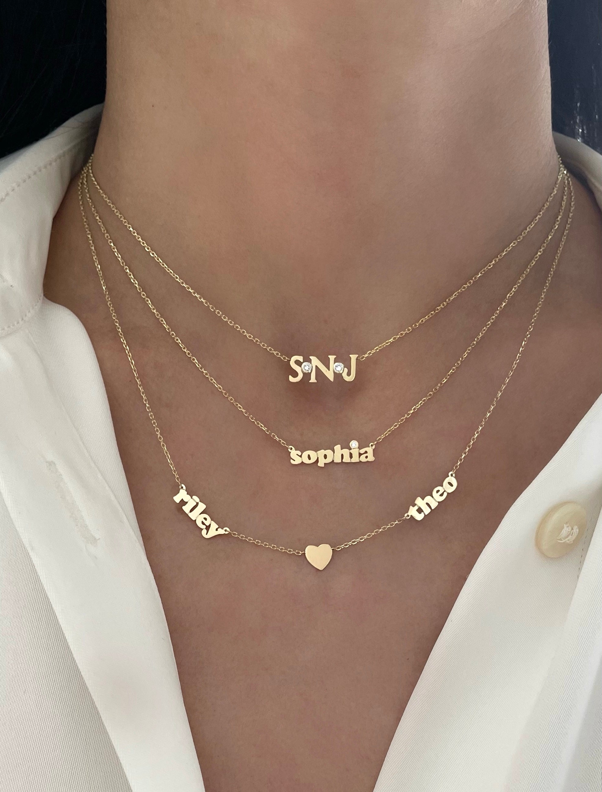 Initials and Diamond Necklace