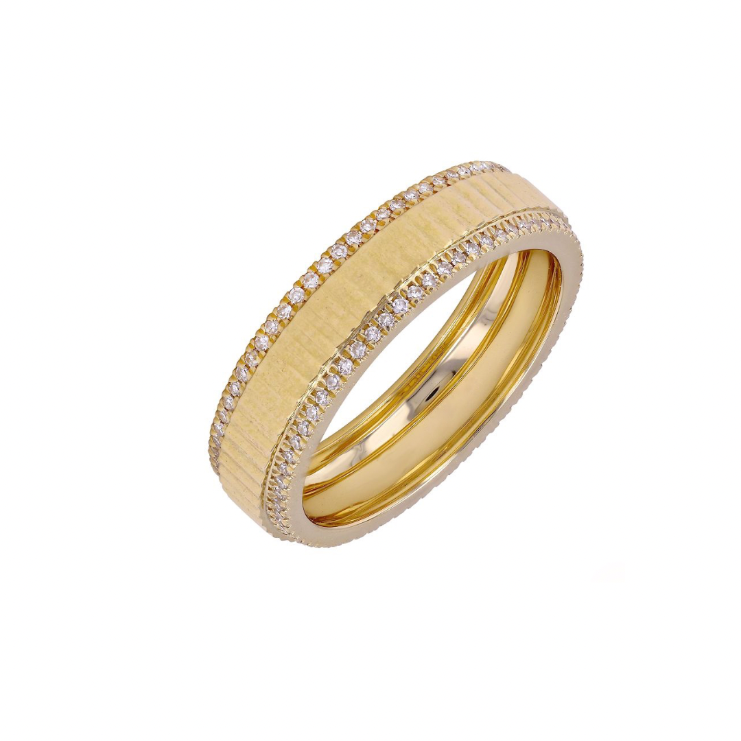 Gold and Diamond Fluted Ring