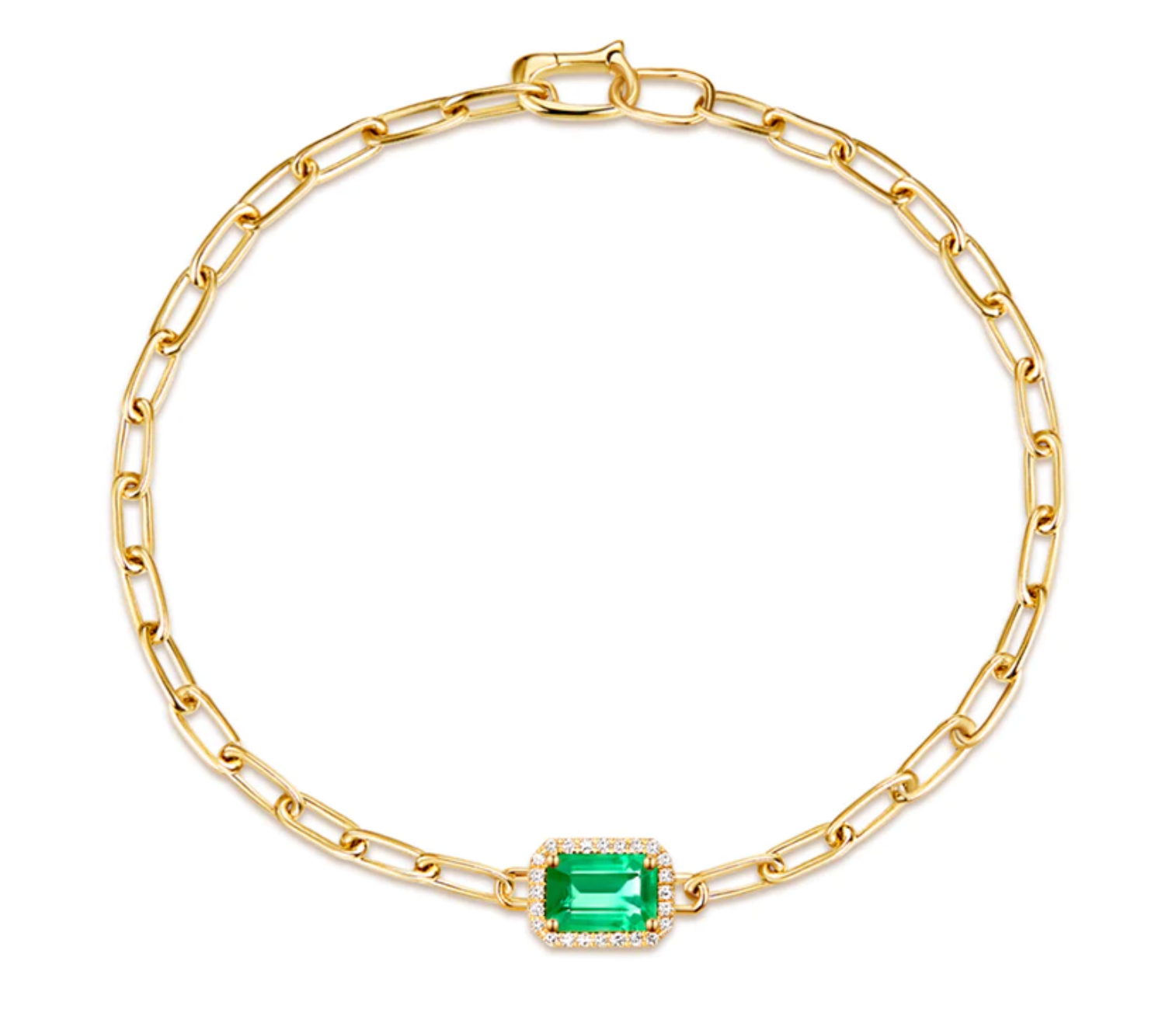 Paper Clip and Emerald Bracelet