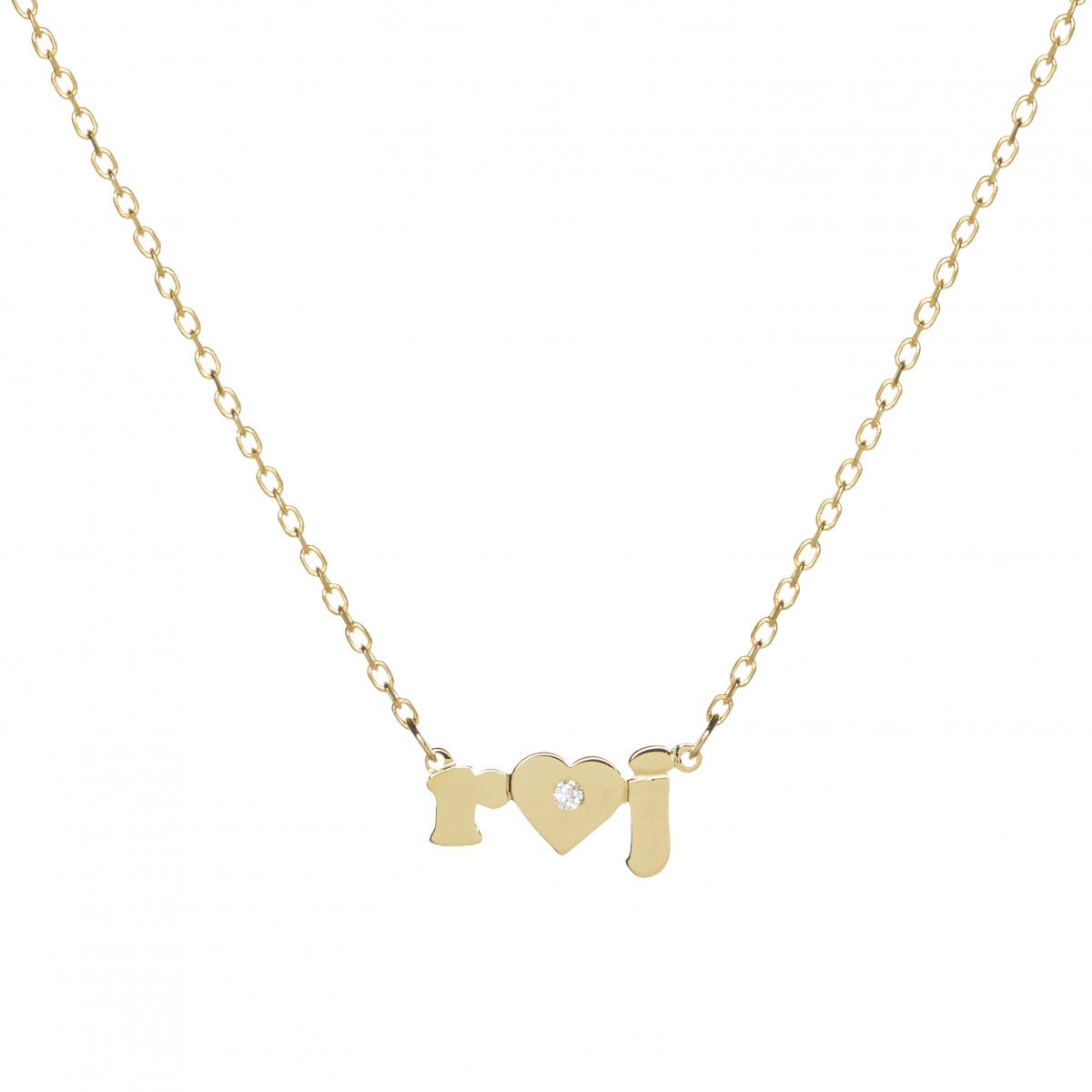 Mini Me Heart Single Diamond - 14K Gold Personalized Custom Necklace - Lola James Jewelry 