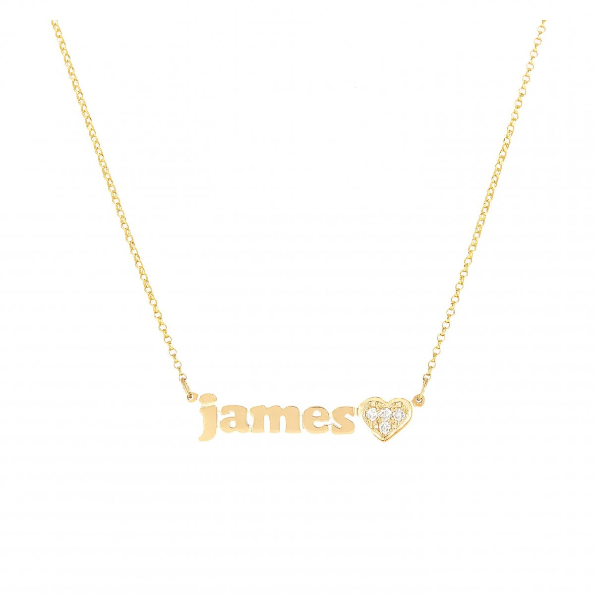 Mini Me - Diamond Heart - Personalized Necklace with Diamond Heart Accent - Lola James Jewelry 