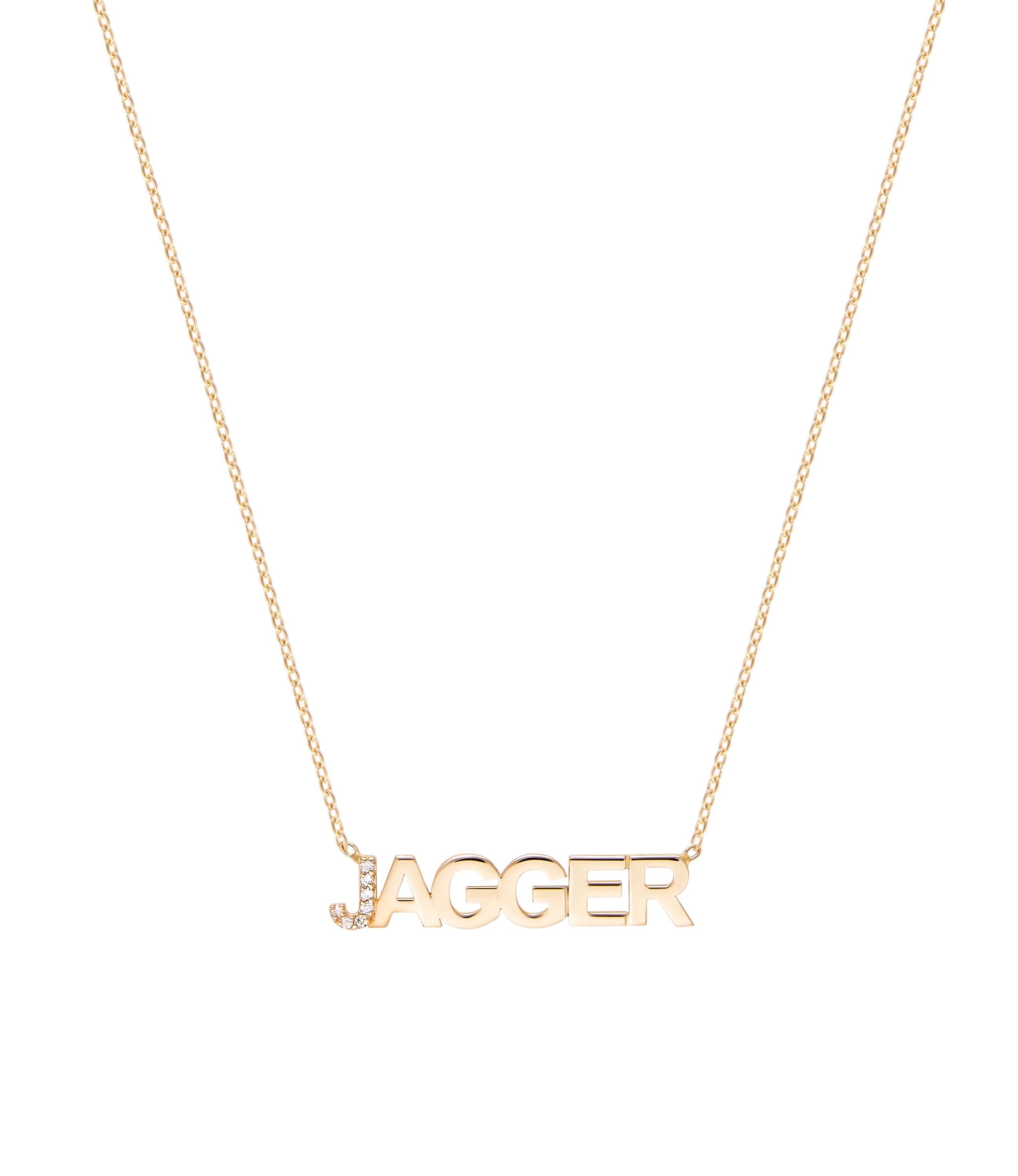 First Letter Diamond Uppercase Name Necklace