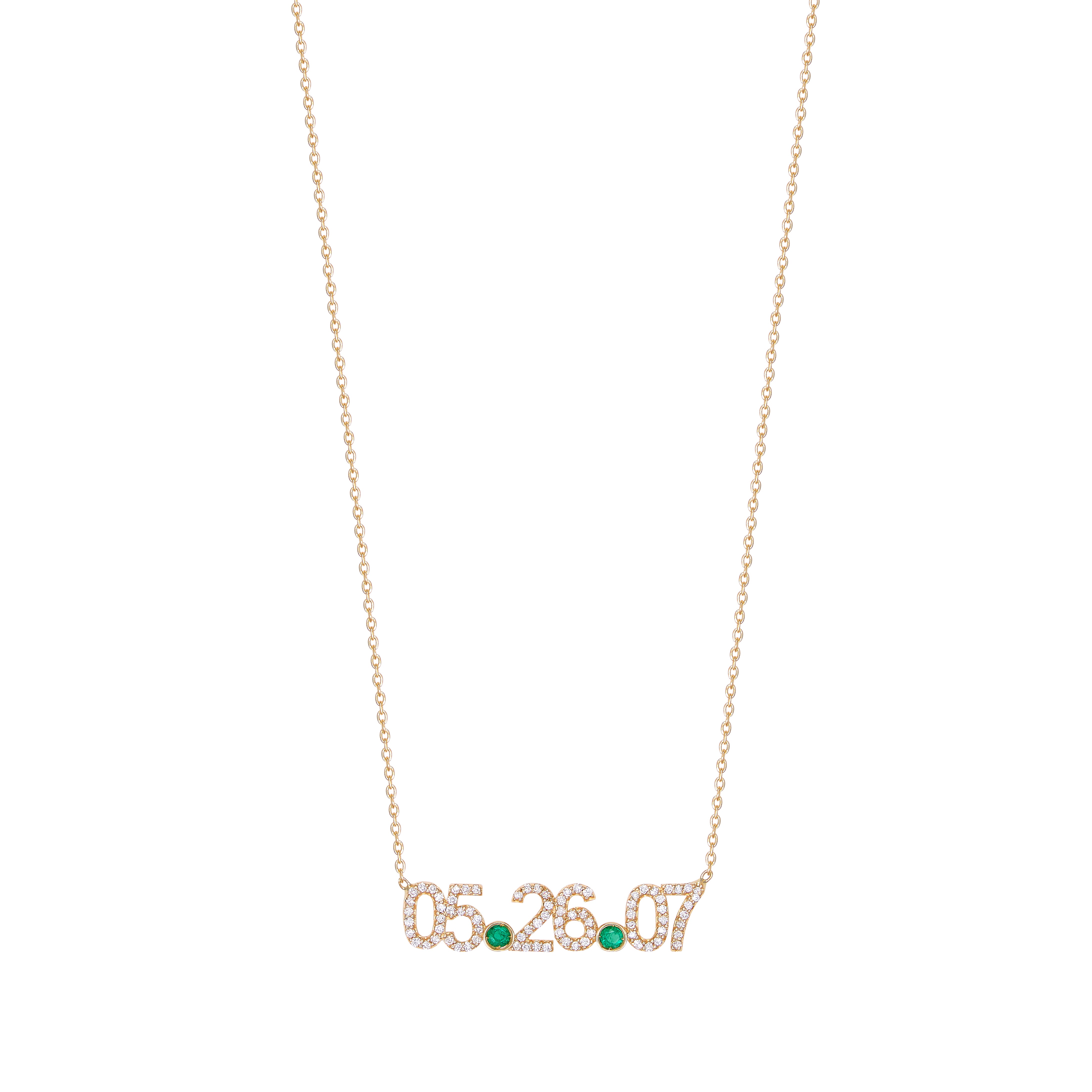 Diamond Date or Initials Necklace