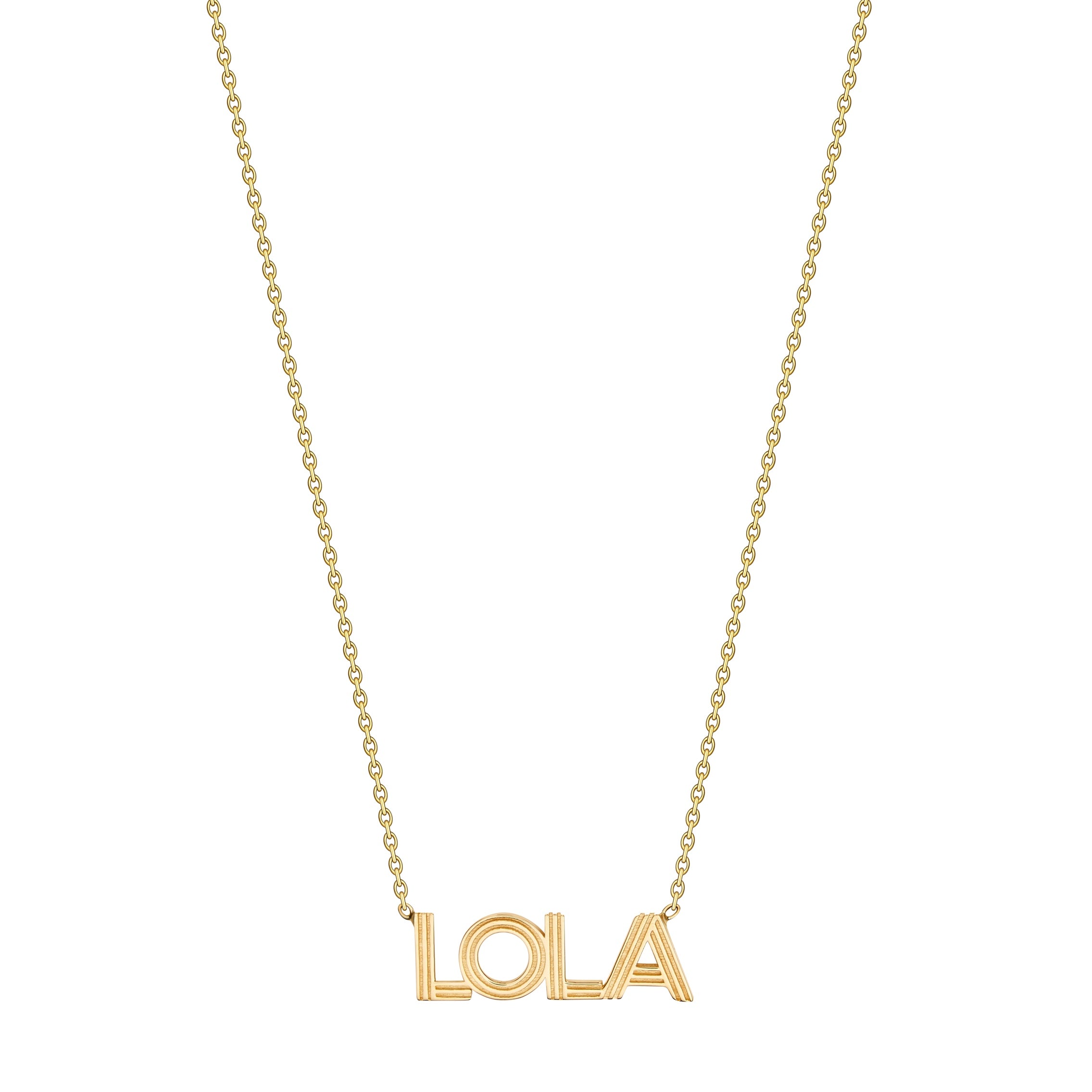 Small Fluted Name Necklace