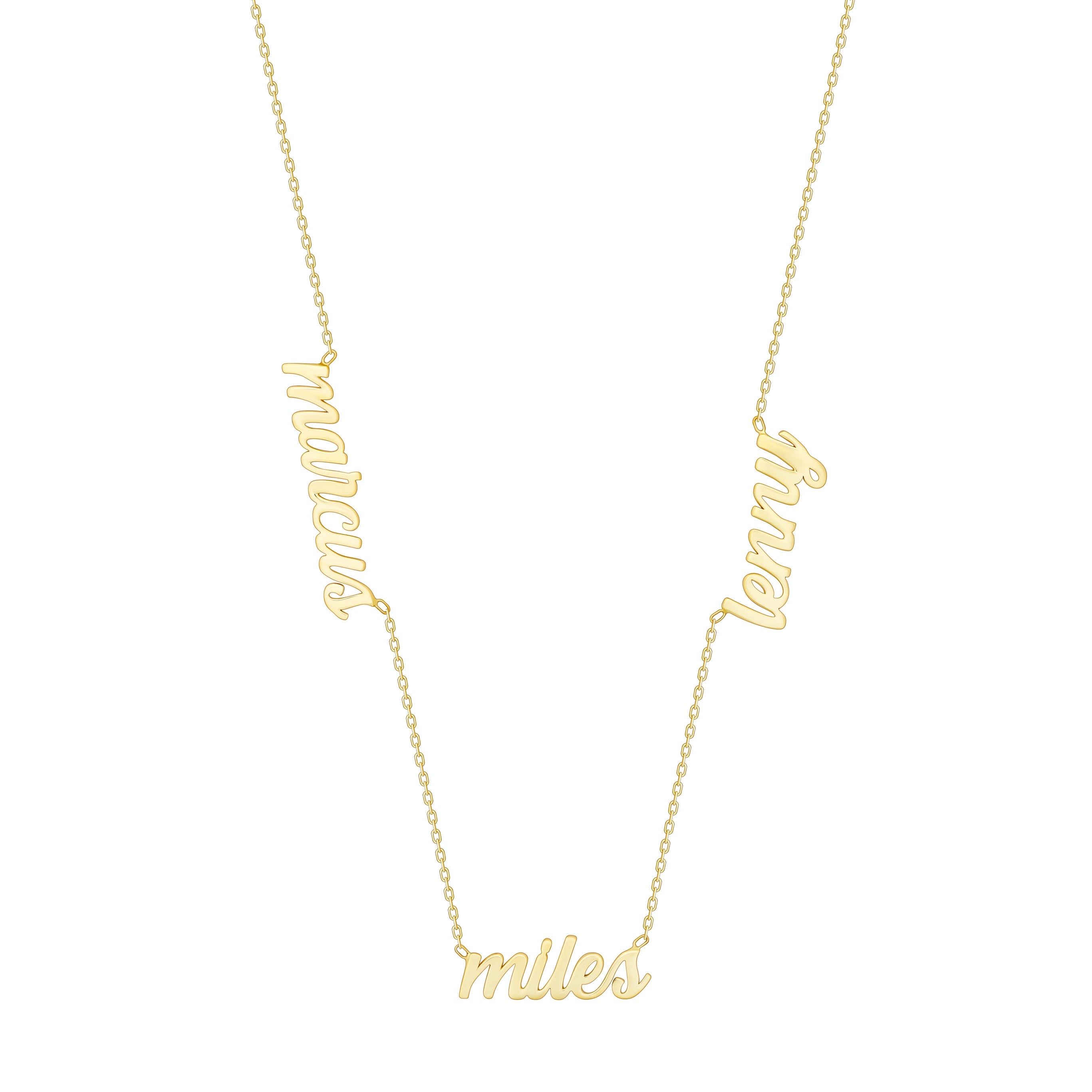 Small Script Multi Name Necklace – Lola James Jewelry
