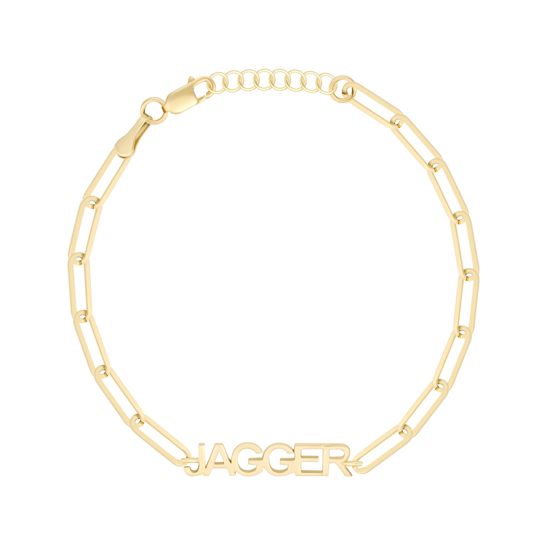 Paper Clip Gold Name Bracelet