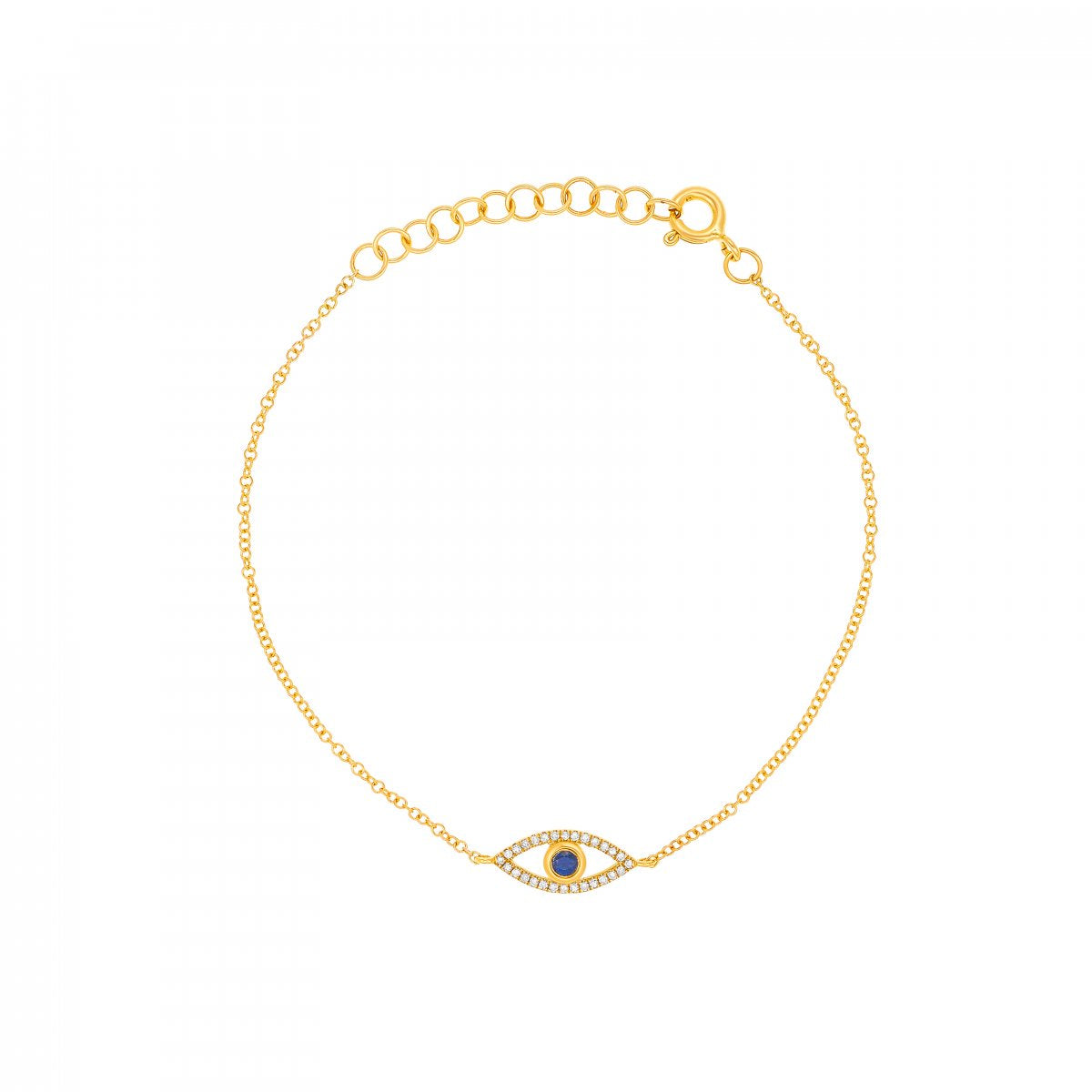 Lucky Eye- Diamond and Sapphire Lucky Eye Bracelet- Lola James Jewelry 