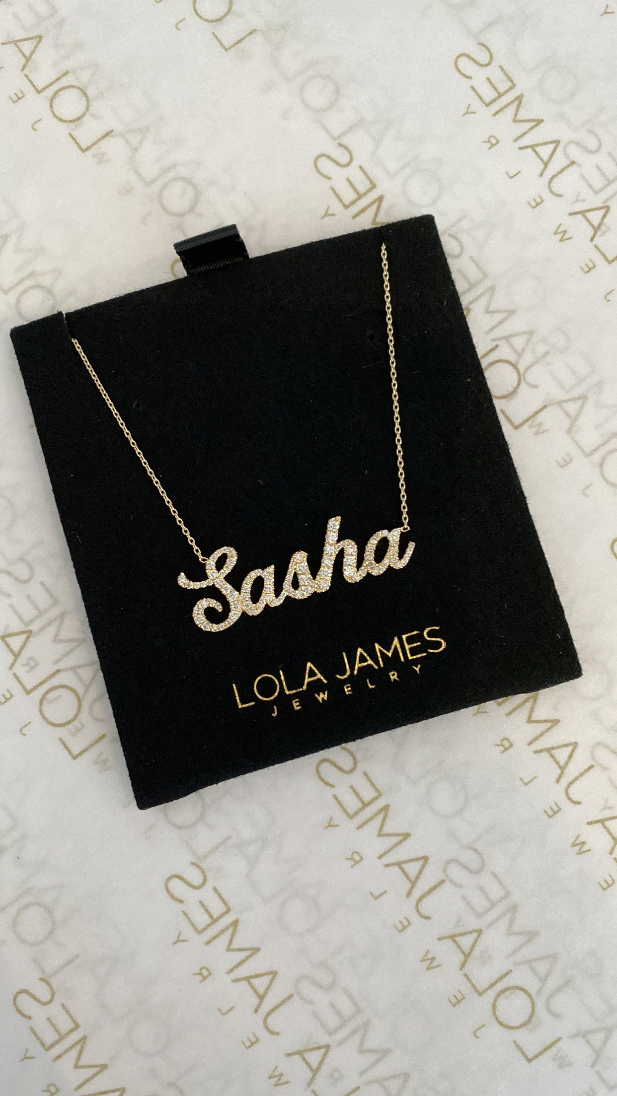 Large Script Diamond Name Necklace – Lola James Jewelry