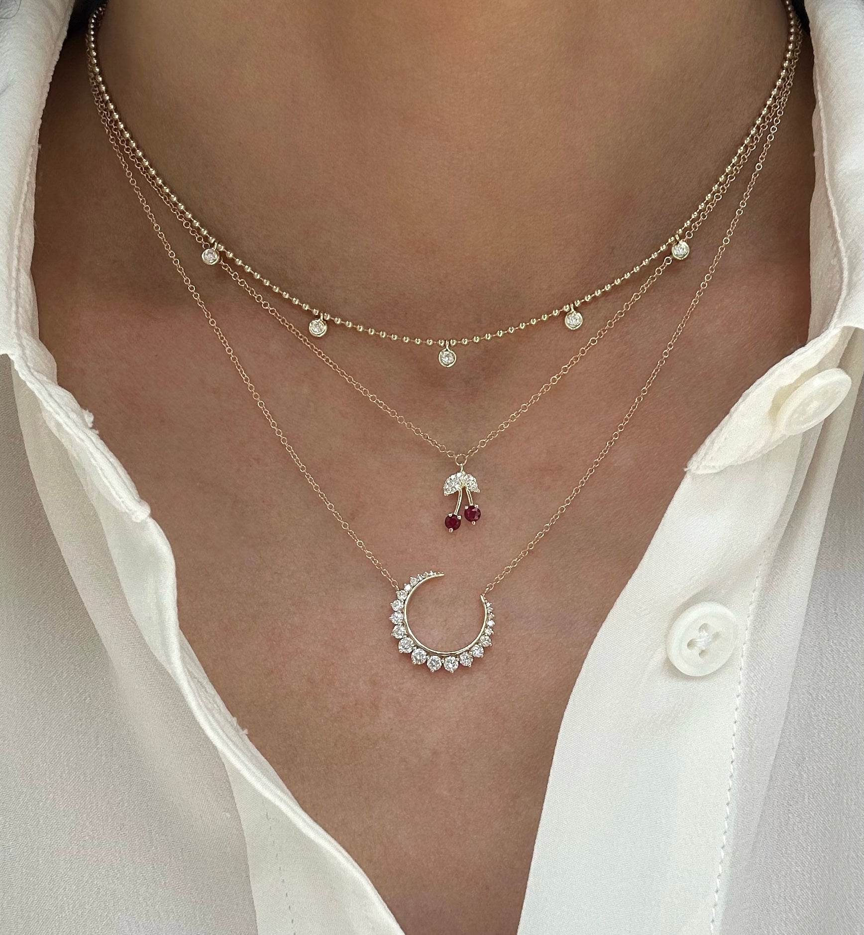 Diamond ball chain necklace Clearance
