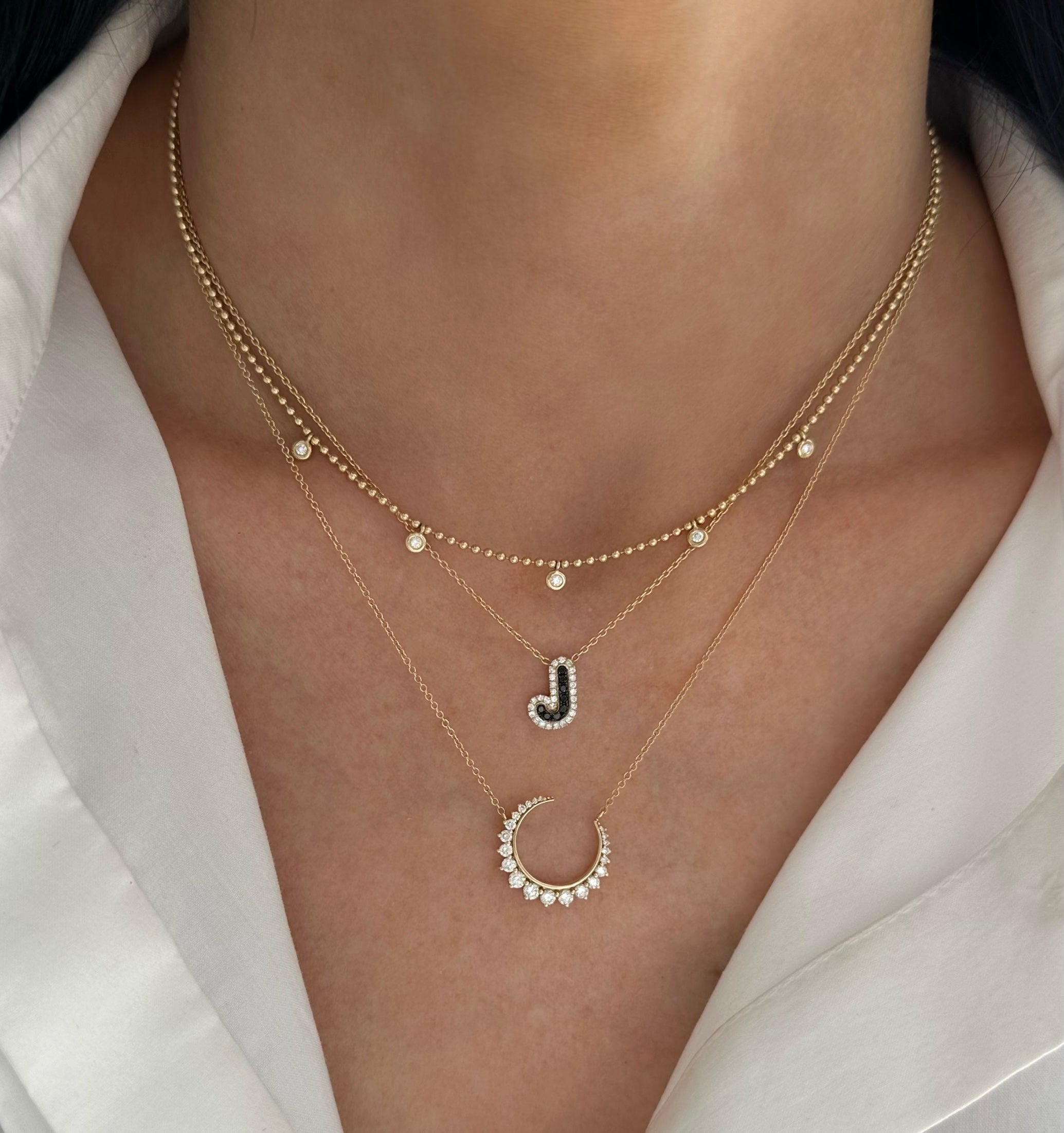 Diamond Crescent Moon Necklace