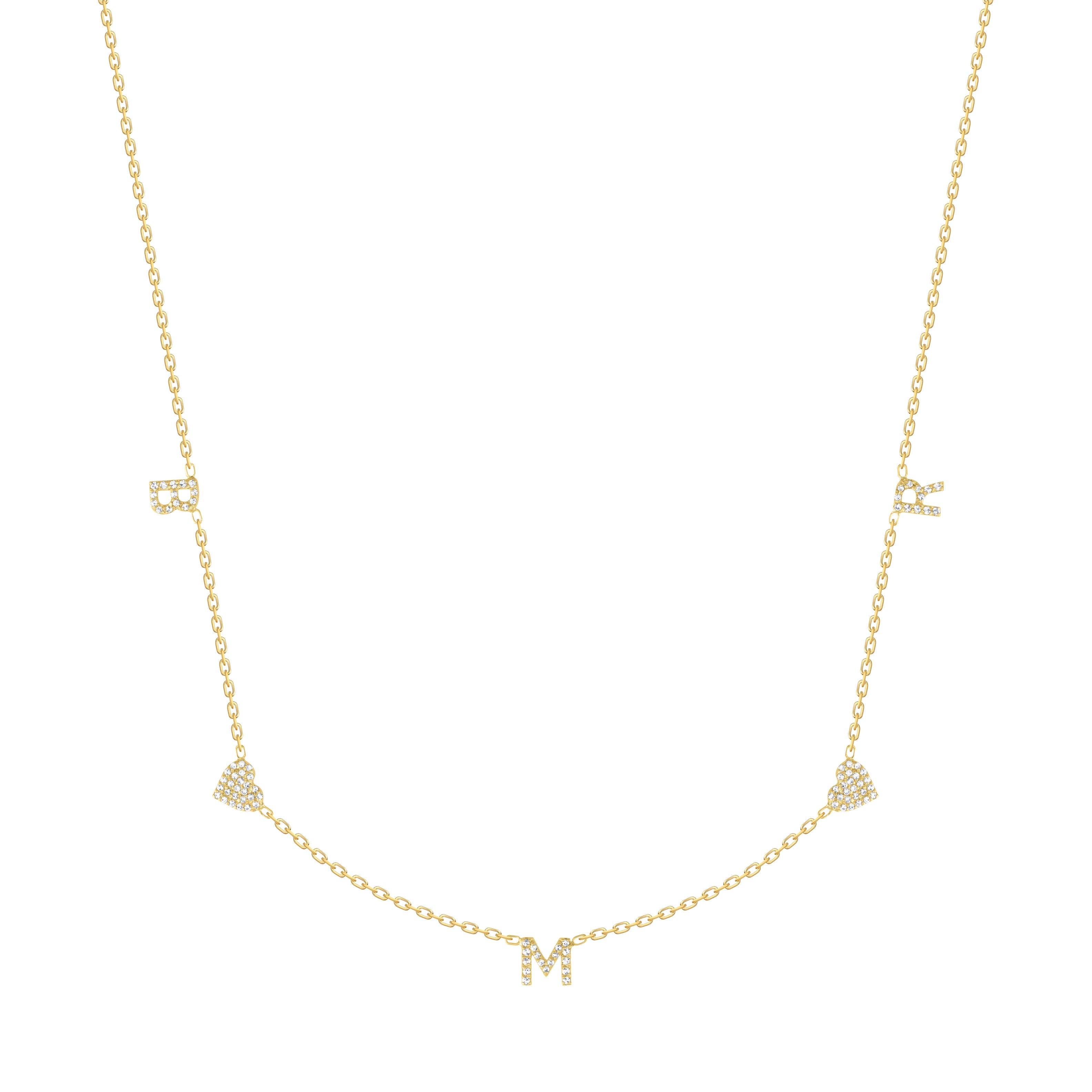 Mini Diamond Spaced Out Letters - Solid Pave Heart(s) – Lola James Jewelry