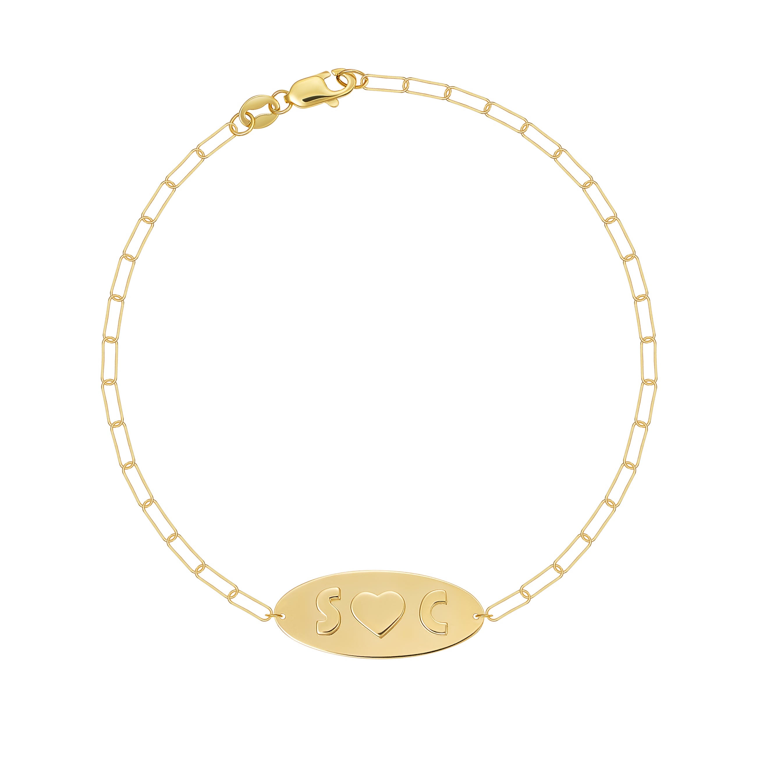 Oval Bracelet With Raised Letters