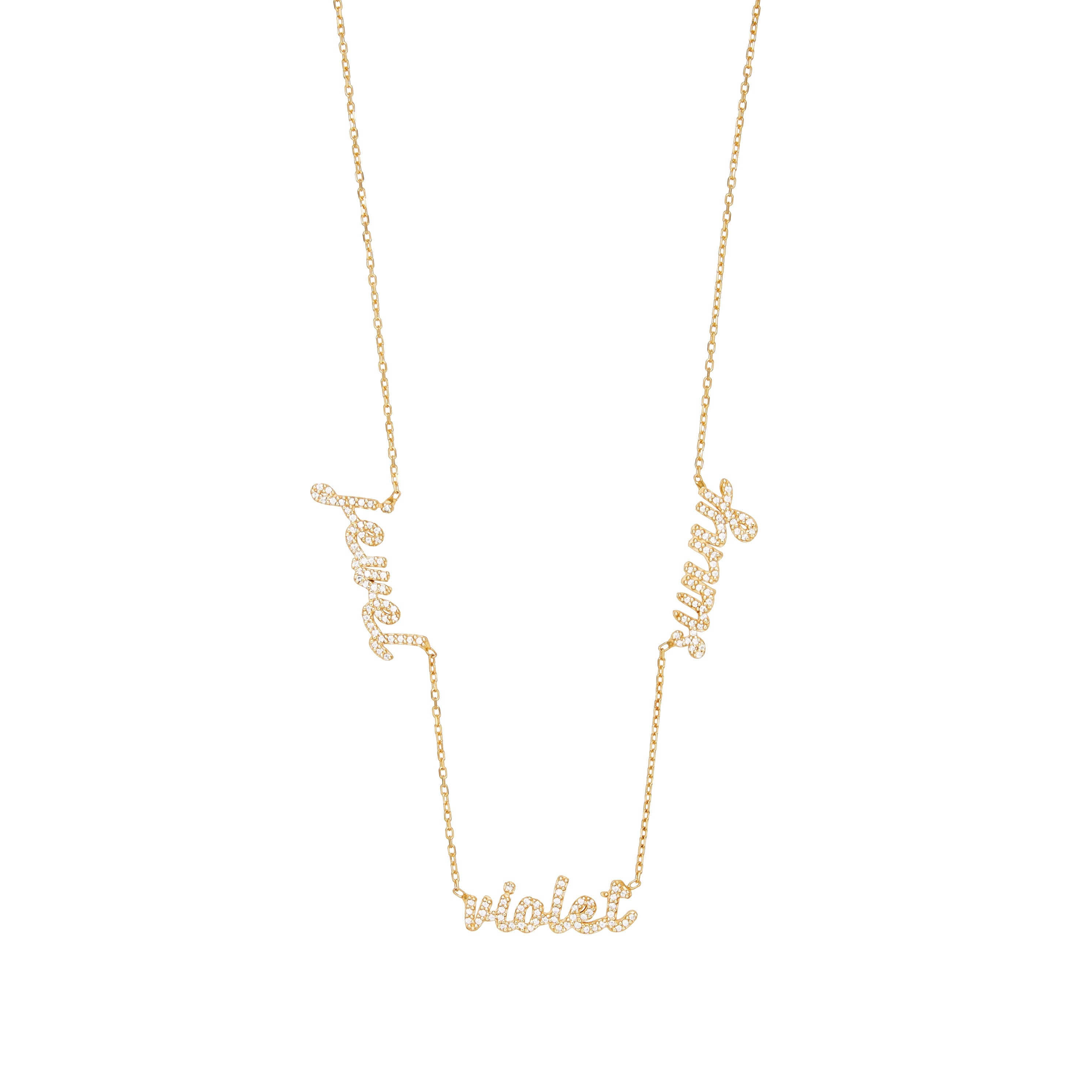 Diamond Script Multi Name Necklace – Lola James Jewelry