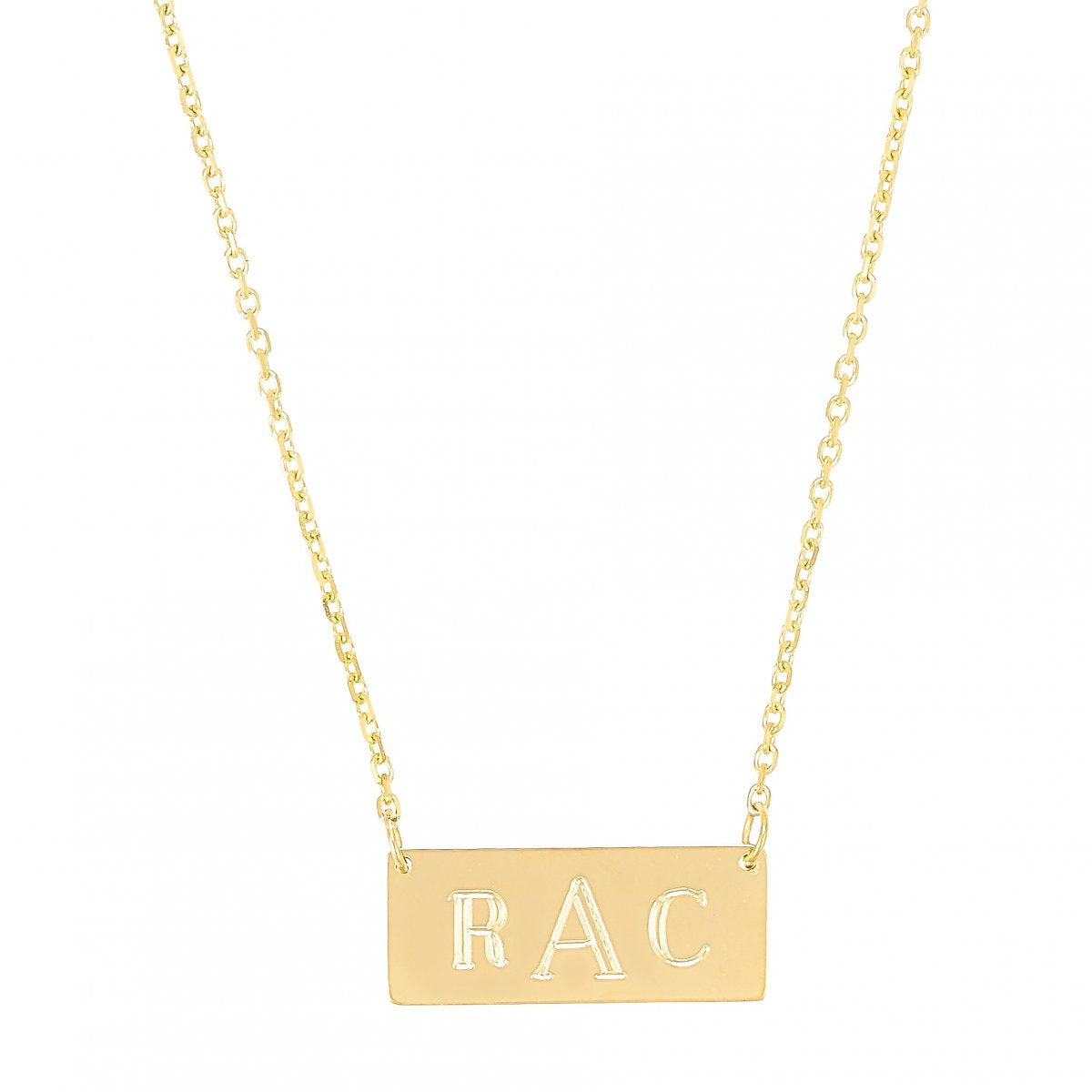 Mini Alter Ego-  Mini 14K Gold  Nameplate Necklace with Initials- Lola James Jewelry  