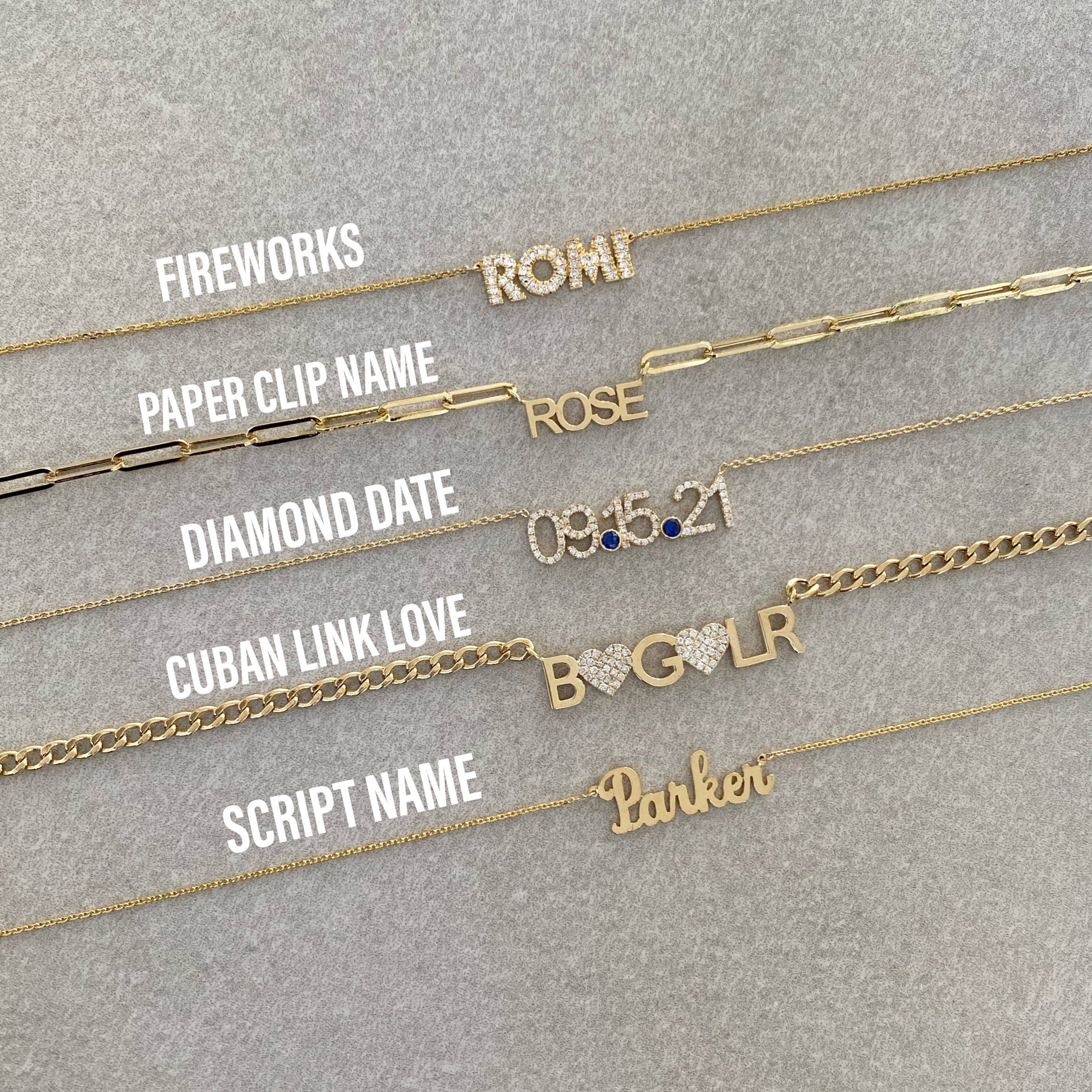 Paper Clip Gold Name Necklace