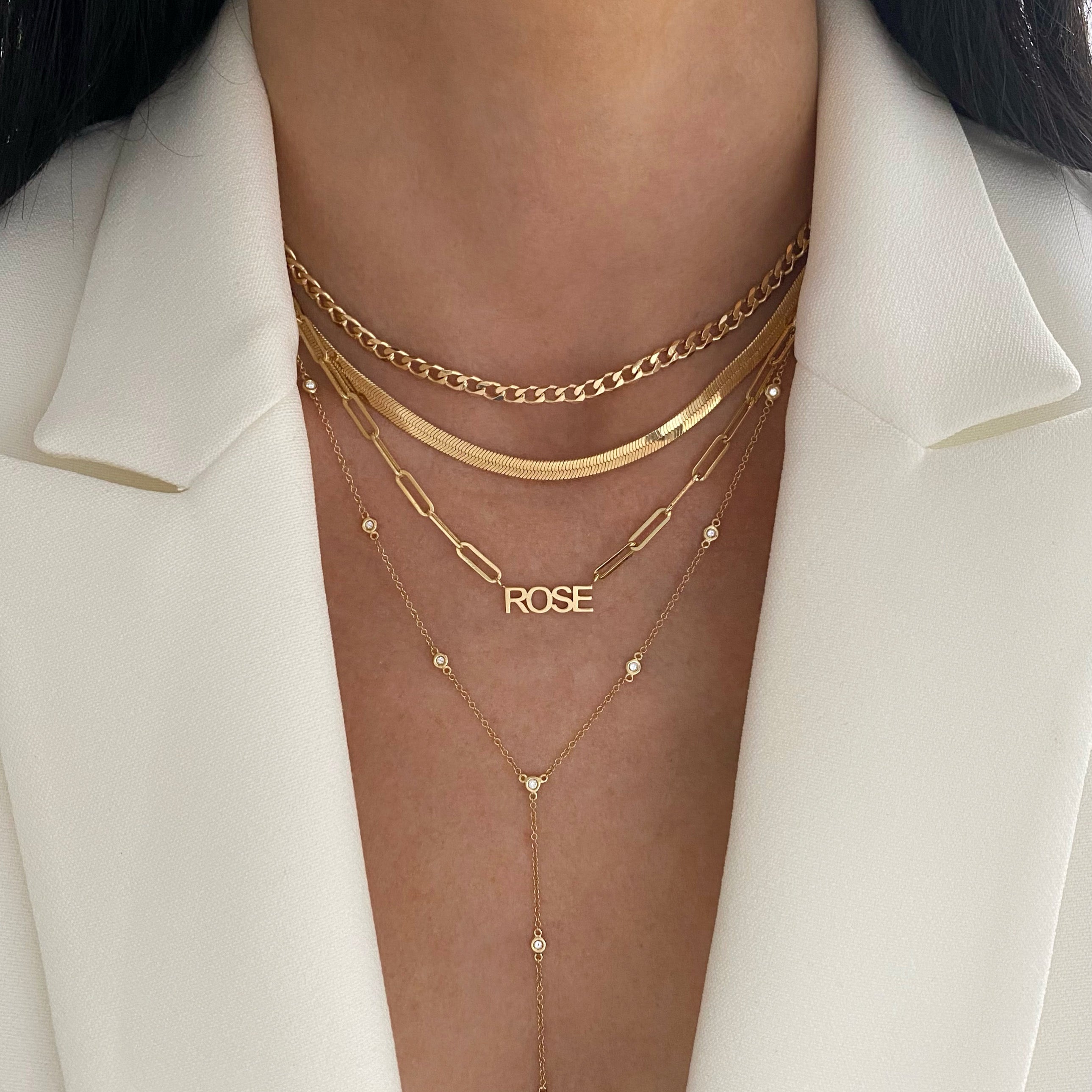 Paper Clip Gold Name Necklace